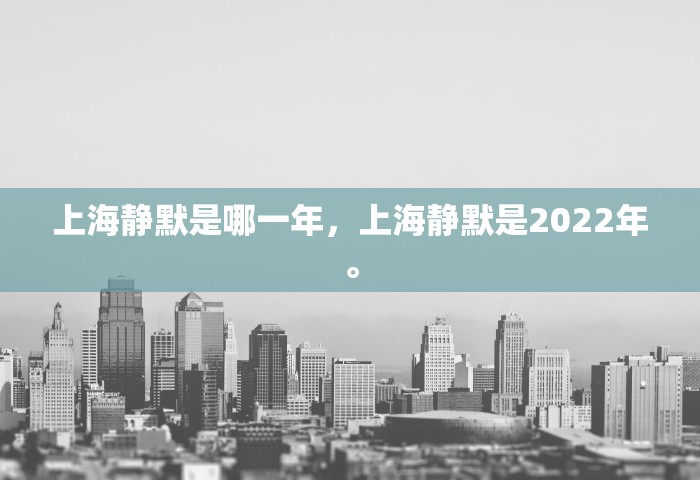 上海静默是哪一年，上海静默是2022年	。